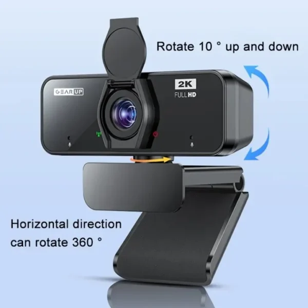 GearUP K450 Webcam- 2K 4.0MP HD USB Webcam with Privacy Cover Plug & Play USB Webcam with Built-in Mic - Image 2
